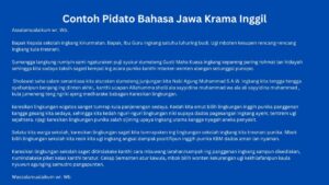 Contoh Doa Bahasa Jawa Krama
