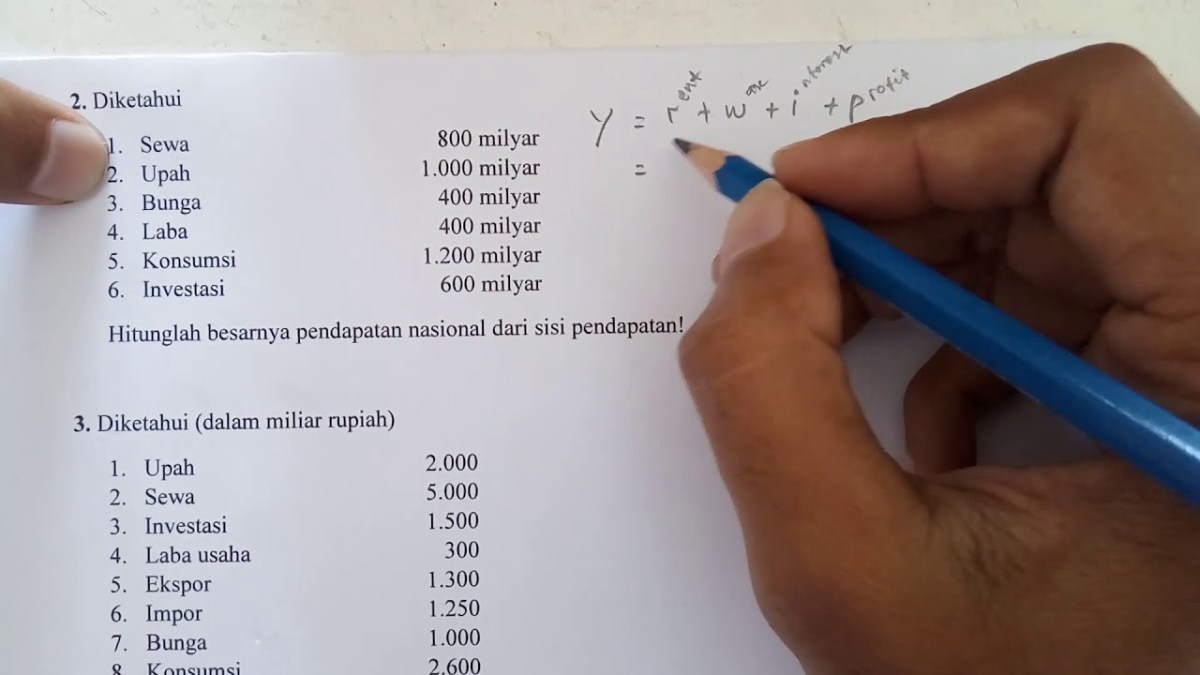 Menghitung Pendapatan Pribadi dari Data Nasional (Miliar Rupiah)