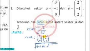 Hitung sudut antara vektor r = 2i + 3j + 2k dan r = i − 2j + 3k