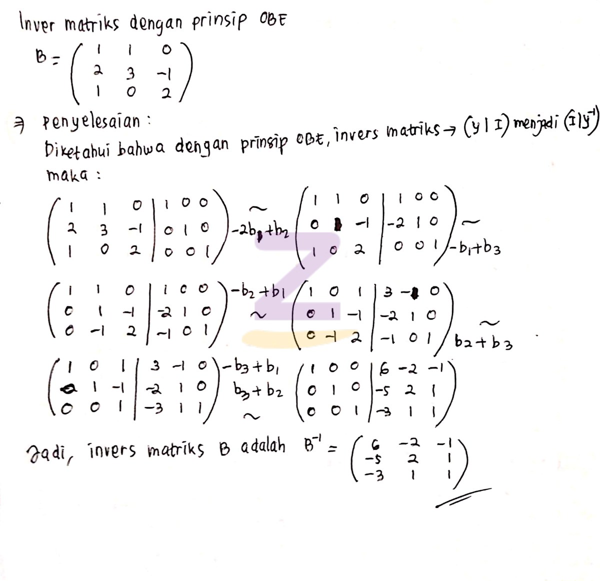 Determinant Matriks P dari Persamaan AP = B