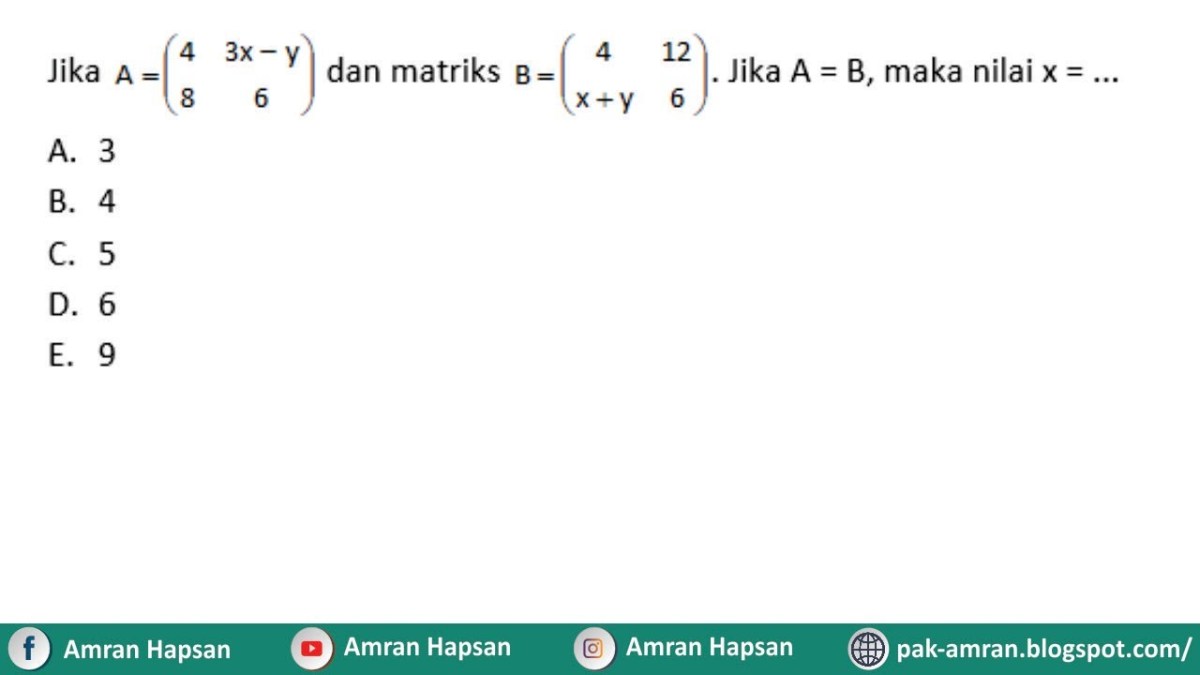 Hitung Kesamaan Matriks