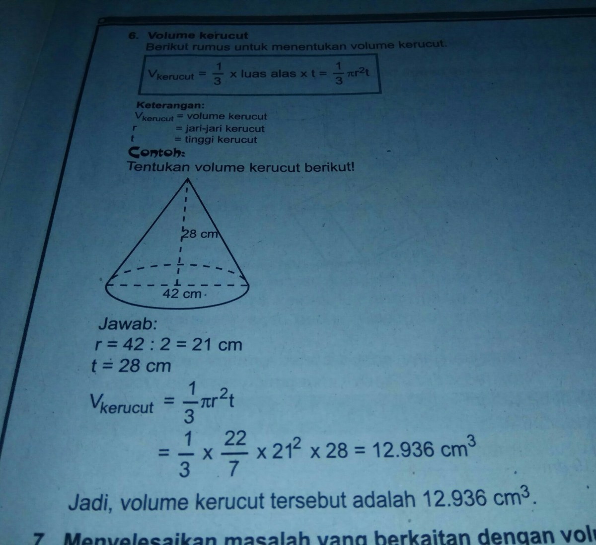 Volume Kerucut Setelah Diameter Diperbesar 3 Kali, Tinggi 2 Kali
