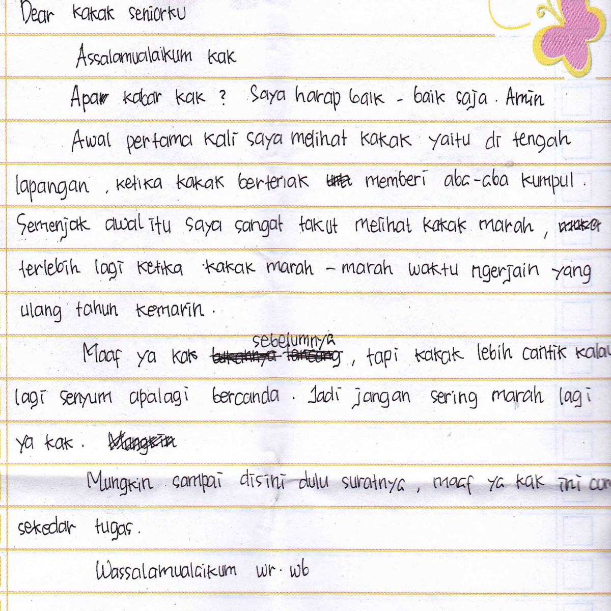 Contoh Surat Kagum dan Benci untuk Kakak OSIS