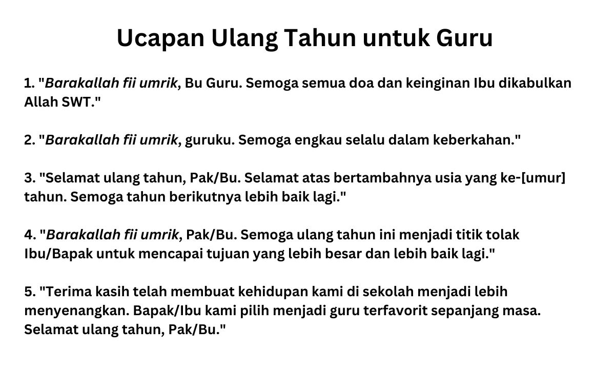 Contoh Puisi Ucapan Selamat Ulang Tahun untuk Guru