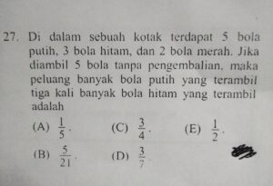 Peluang Mengambil 2 Bola Merah dan 1 Bola Hitam dari Kotak