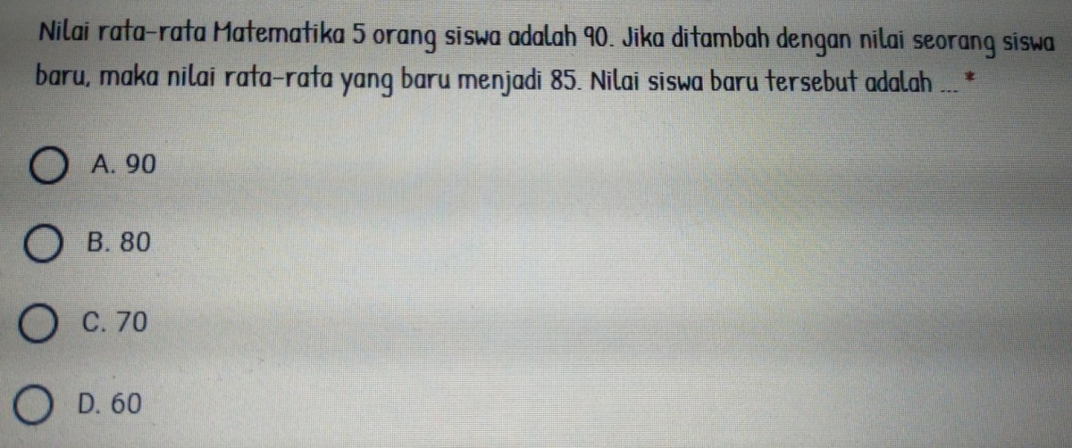 Berapa Tambahan Nilai Agar Rata‑rata 10 Nilai Menjadi 80,5