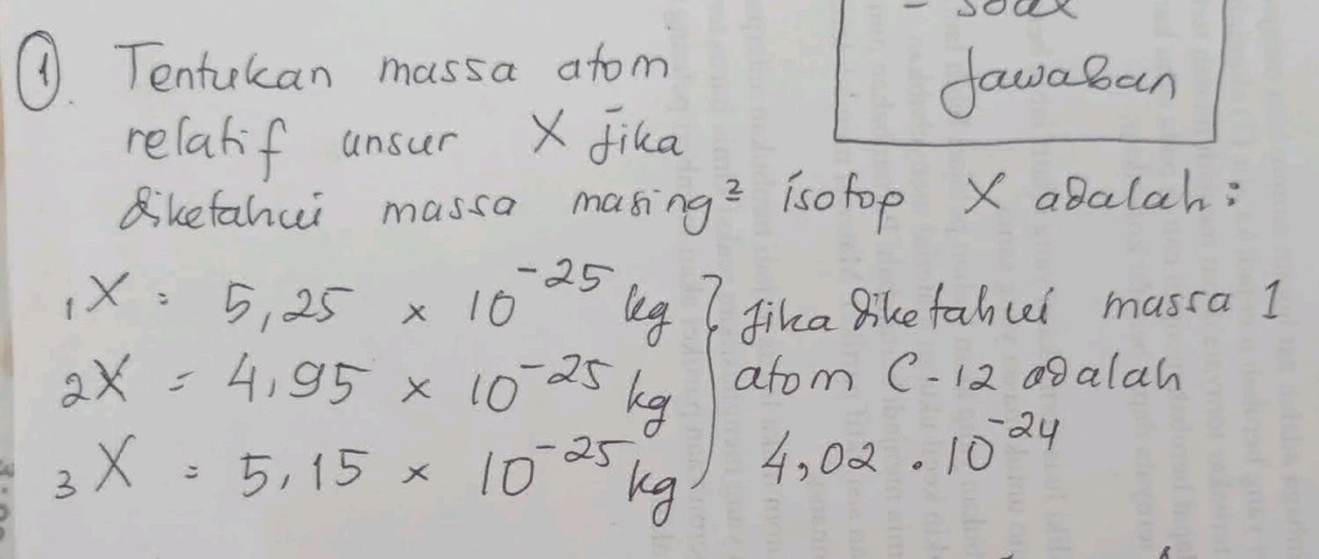 Massa Atom Relatif Unsur X dari 4,48 L X₂ pada STP