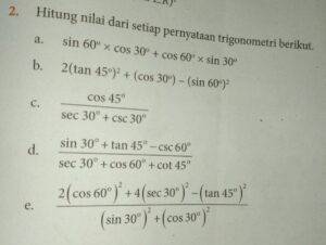 Tentukan nilai cos 840° dan sin 1110°