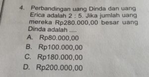 Total uang yang diberikan Hanif kepada Arif dan Lisa