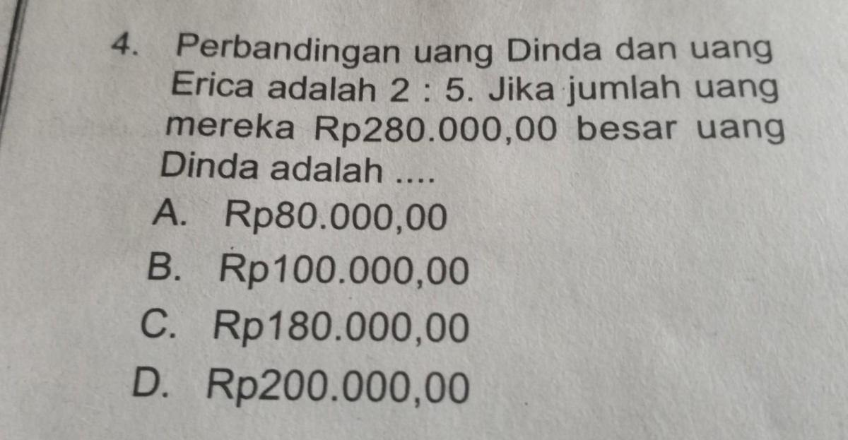 Total uang yang diberikan Hanif kepada Arif dan Lisa