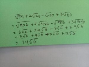 Hasil dari akar(54) - akar(24) adalah