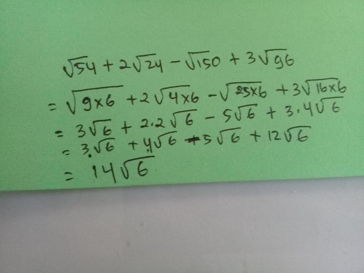 Hasil dari akar(54) - akar(24) adalah