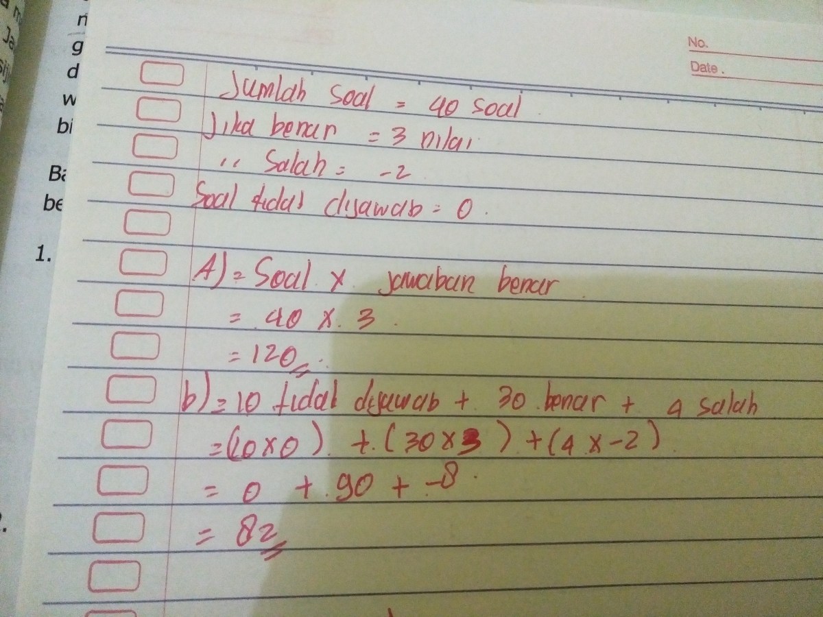 Cara Pengerjaan dan Jawaban Soal yang Tidak Valid