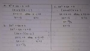 Metode Menyelesaikan Persamaan 9x² + 12x + 4 = 300