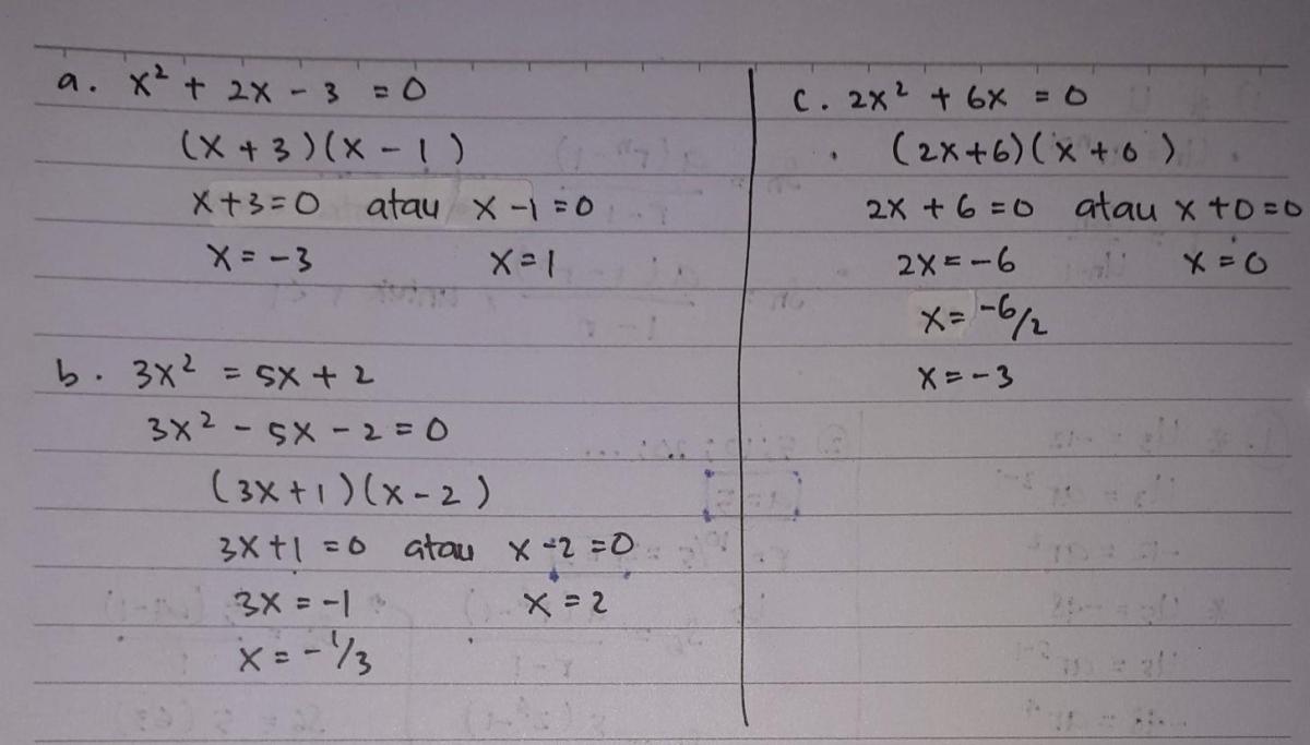 Metode Menyelesaikan Persamaan 9x² + 12x + 4 = 300