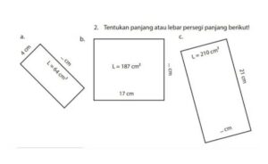 Lebar persegi panjang dengan keliling 16 m dan panjang 7 m