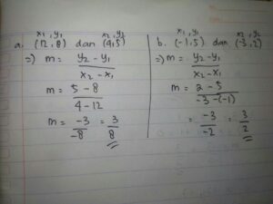 Titik D(3,0) dengan gradien 12