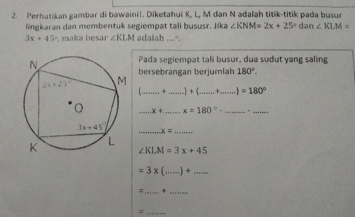 NL sebagai diameter besar, KLN 32°, KPN 54°