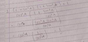 Trigonometri: (1 - sin²A)·tan²A = …