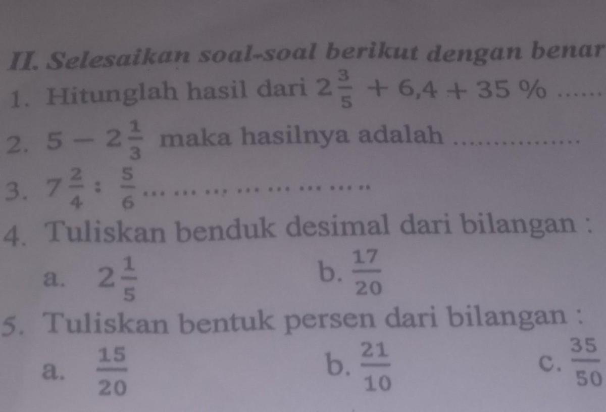 Sederhanakan soal‑soal berikut