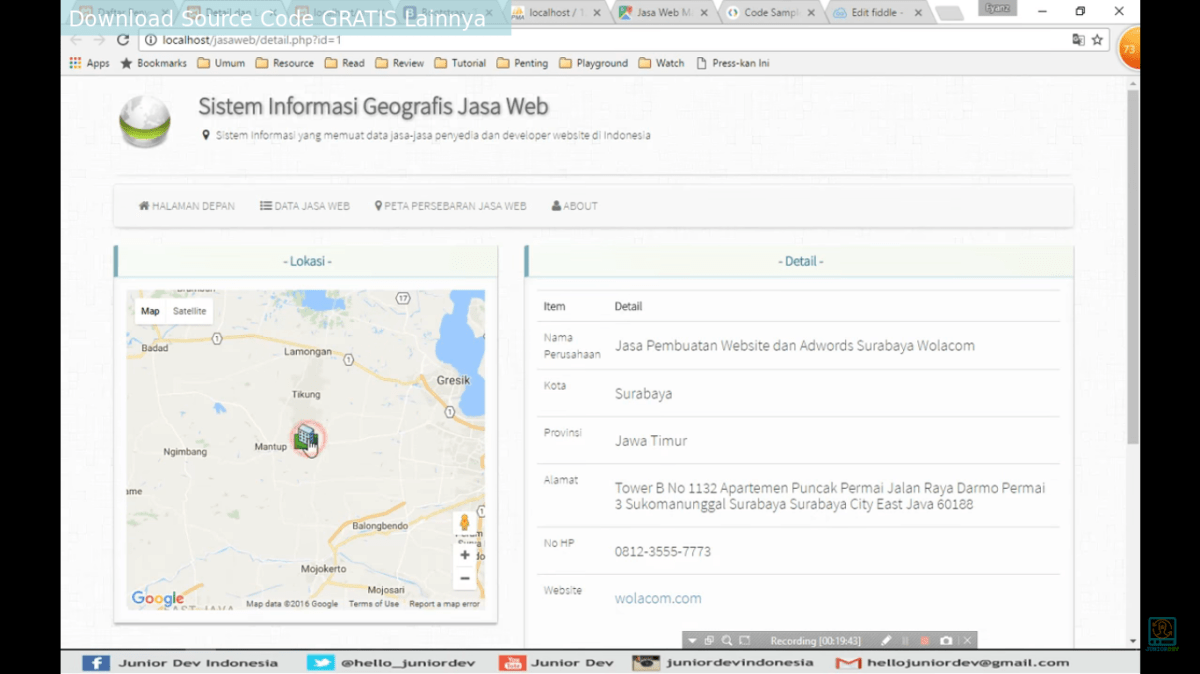 Program Basis Data Pencari File Internet dengan Info Lokasi