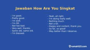 Jawaban jika ditanya How Are You berikan sebanyak‑banyaknya