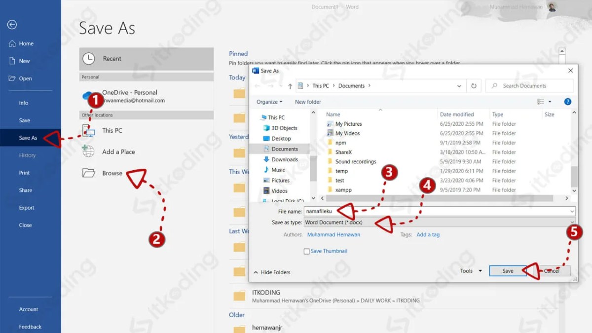 Cara Membuka File dengan Klik atau Toolbar Standar