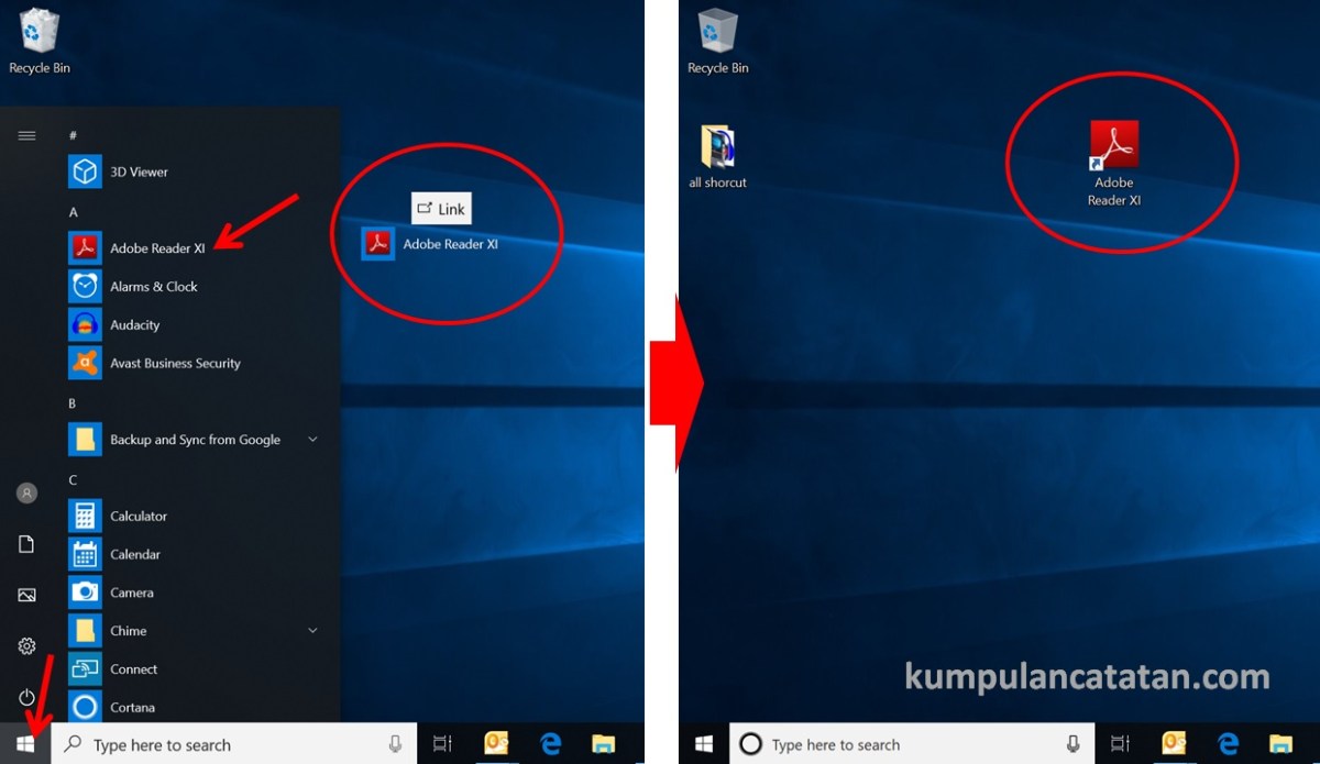 Cara membuka aplikasi lewat ikon shortcut di desktop