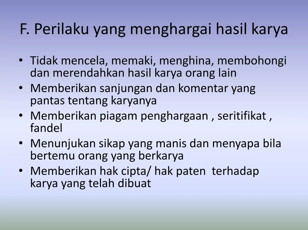 Cara Menghargai Karya Orang Lain