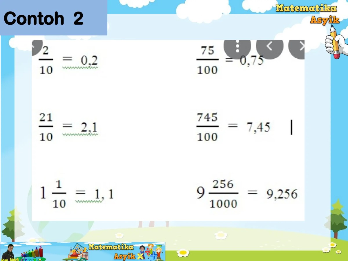 Ubah Pecahan 50/35 Menjadi Desimal