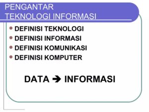 Definisi Ilmu Pengelolaan Informasi Berbasis Teknologi