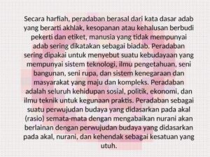 Perwujudan Peradaban Masyarakat