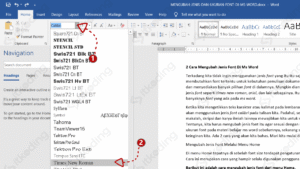 Fasilitas untuk mengganti jenis huruf