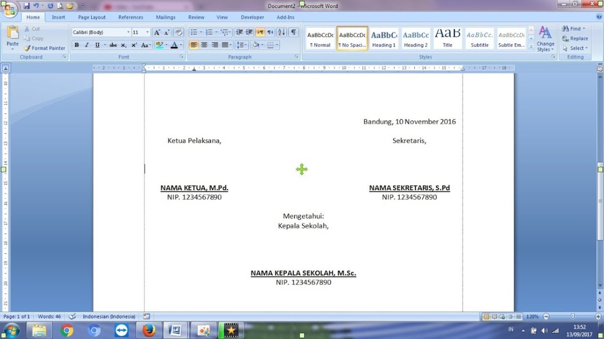 Penanda Tangan Surat Resmi Organisasi